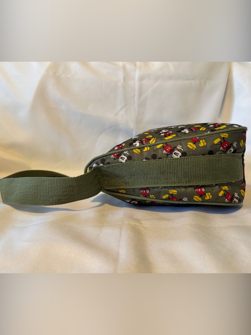 Mickey Mouse Print Shoulder Bag in Olive Green - Picture 5 of 6
